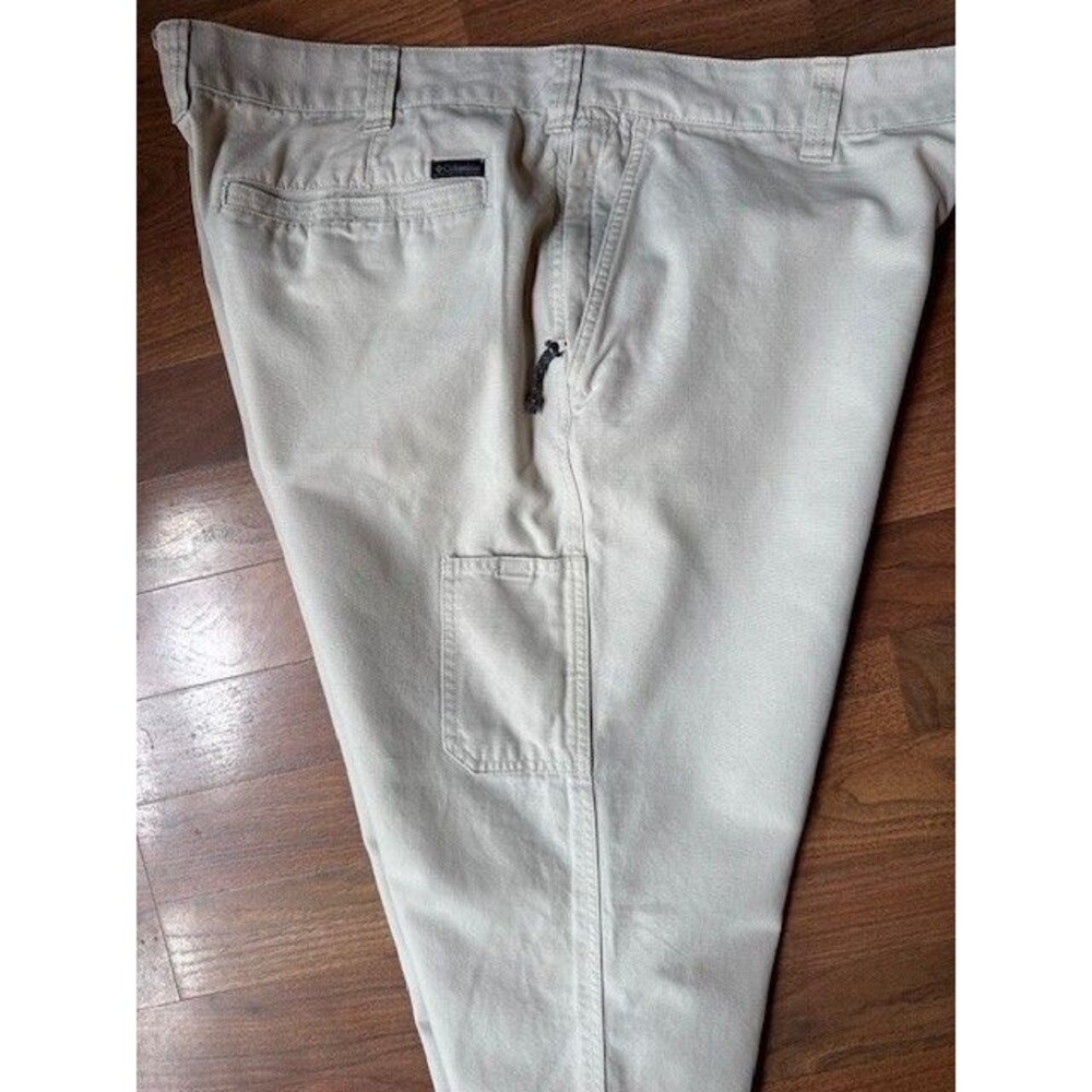 Columbia Mens 6 Pocket Pants Chino Canvas 44 X 34 Tan Outdoor Hiking - Picture 9 of 9